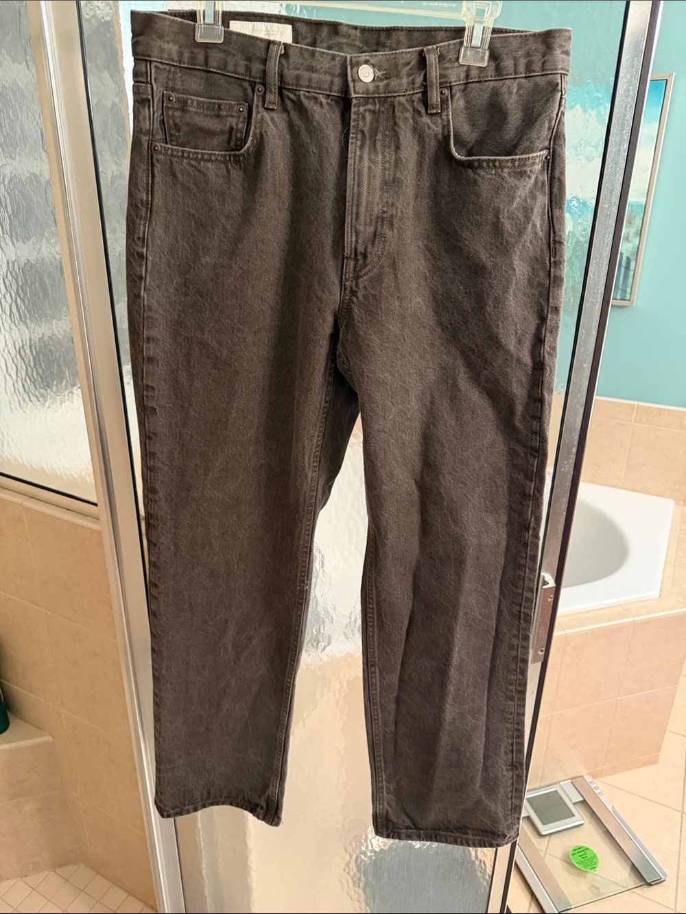 Zara Charcoal Straight-Leg Jeans